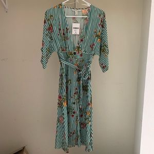 Forever 21 striped floral midi dress